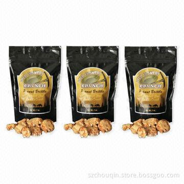 Stand Up Aluminum Foil Food Packing Bags with Zipper, Bottom Gusset Shape